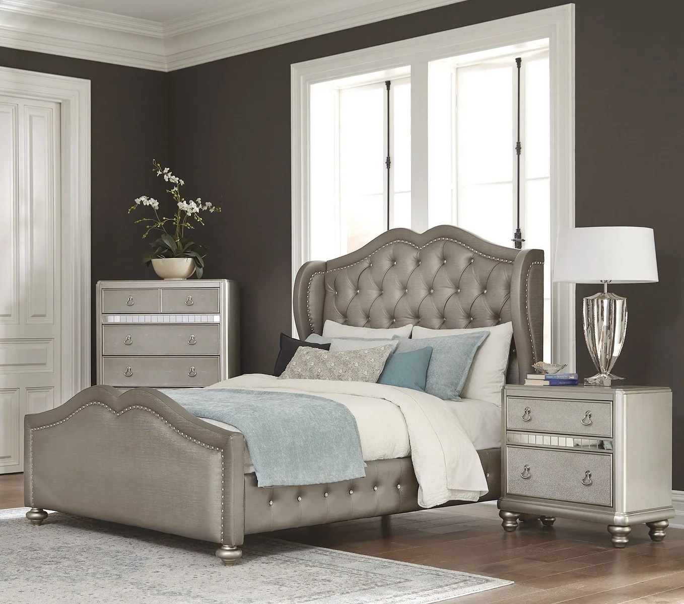Palafox Tufted Upholstered Standard Bed (WAWA)