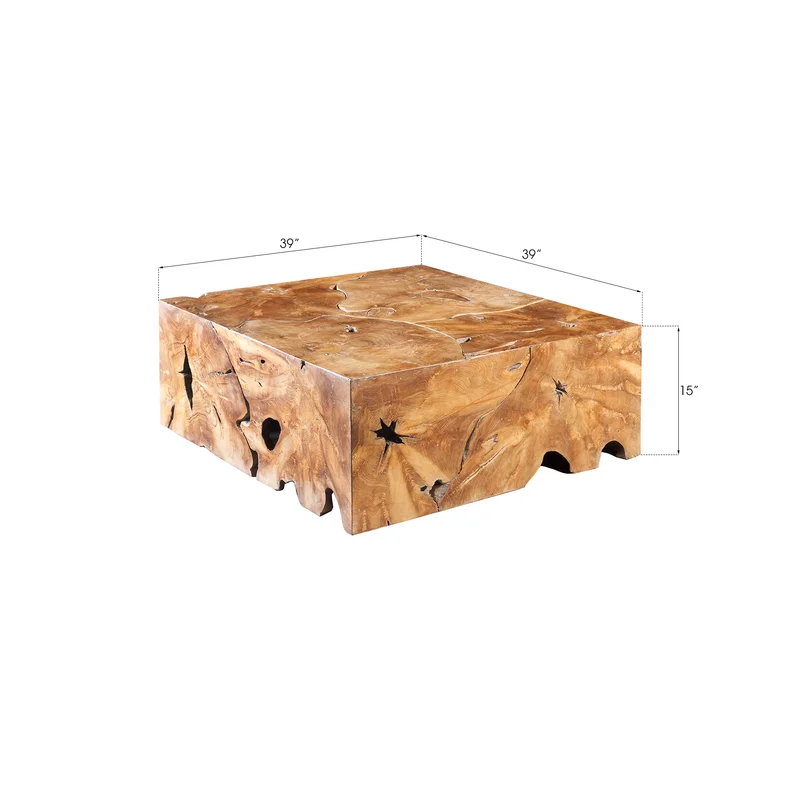 Thumbnail: Phillips Collection Teak Chunk Solid Wood Block Coffee Table (PE)