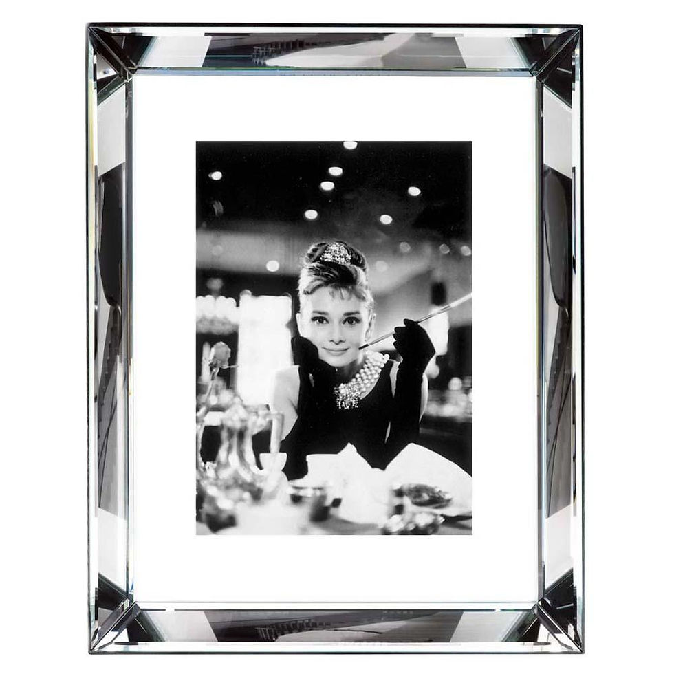 WORLDS AWAY BEVELED MIRROR FRAME WALL ART – AUDREY HEPBURN (SC)