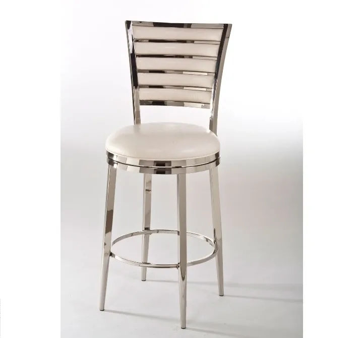 Hillsdale Furniture Rouen Shiny Nickel Swivel Counter Stool (Bel)