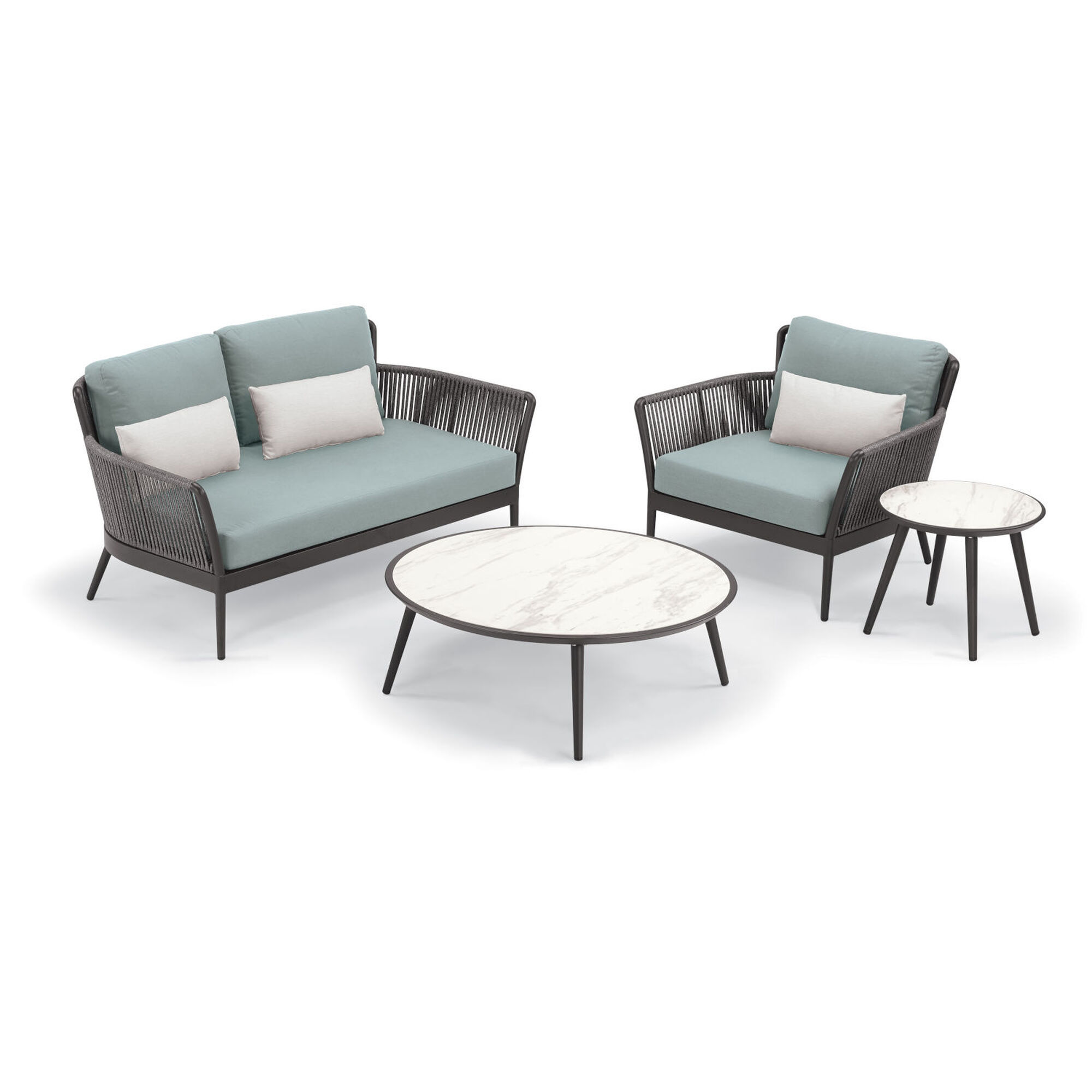 Nette Multicolor Outdoor Loveseat and Table Set with Cushion, 4-Piece
