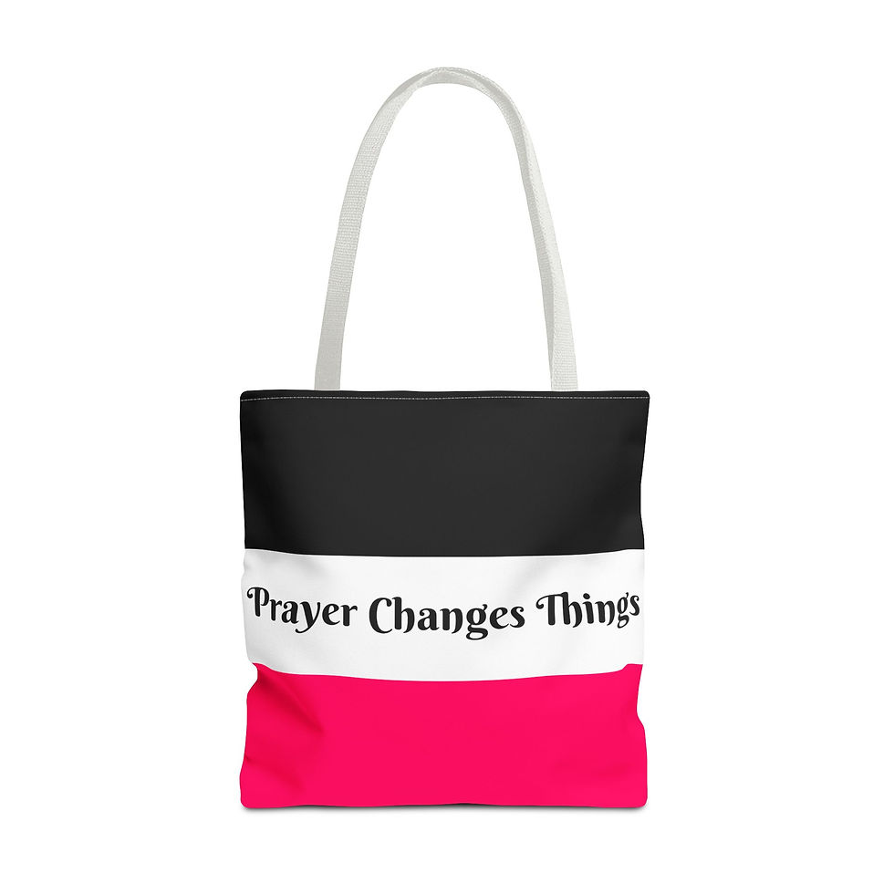 Thumbnail: Prayer Tote Bag (Black & Pink)