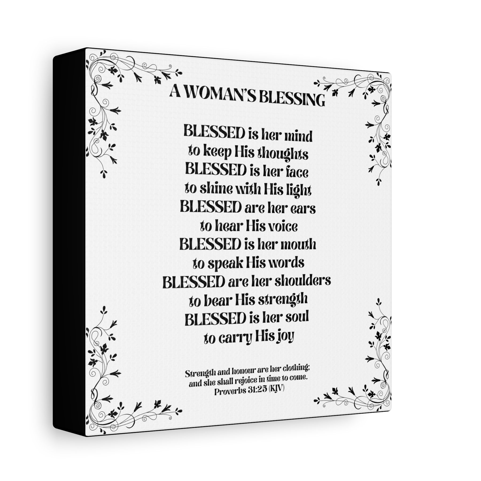 A Woman's Blessing Canvas - Black
