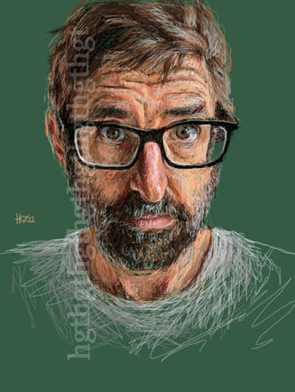 presenter, investigative journalist, Louis Theroux, digital portrait, art, Microsoft Paint