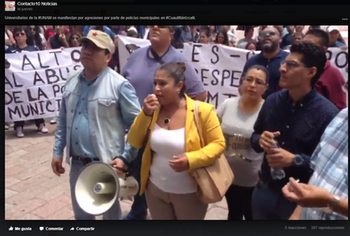 Universitarios de la #UNAM se manifiestan por agresiones por parte de policías municipales en #Cuaut