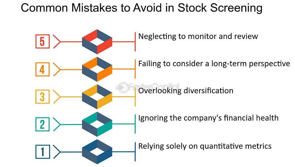 mistakes to avoid in stock screening