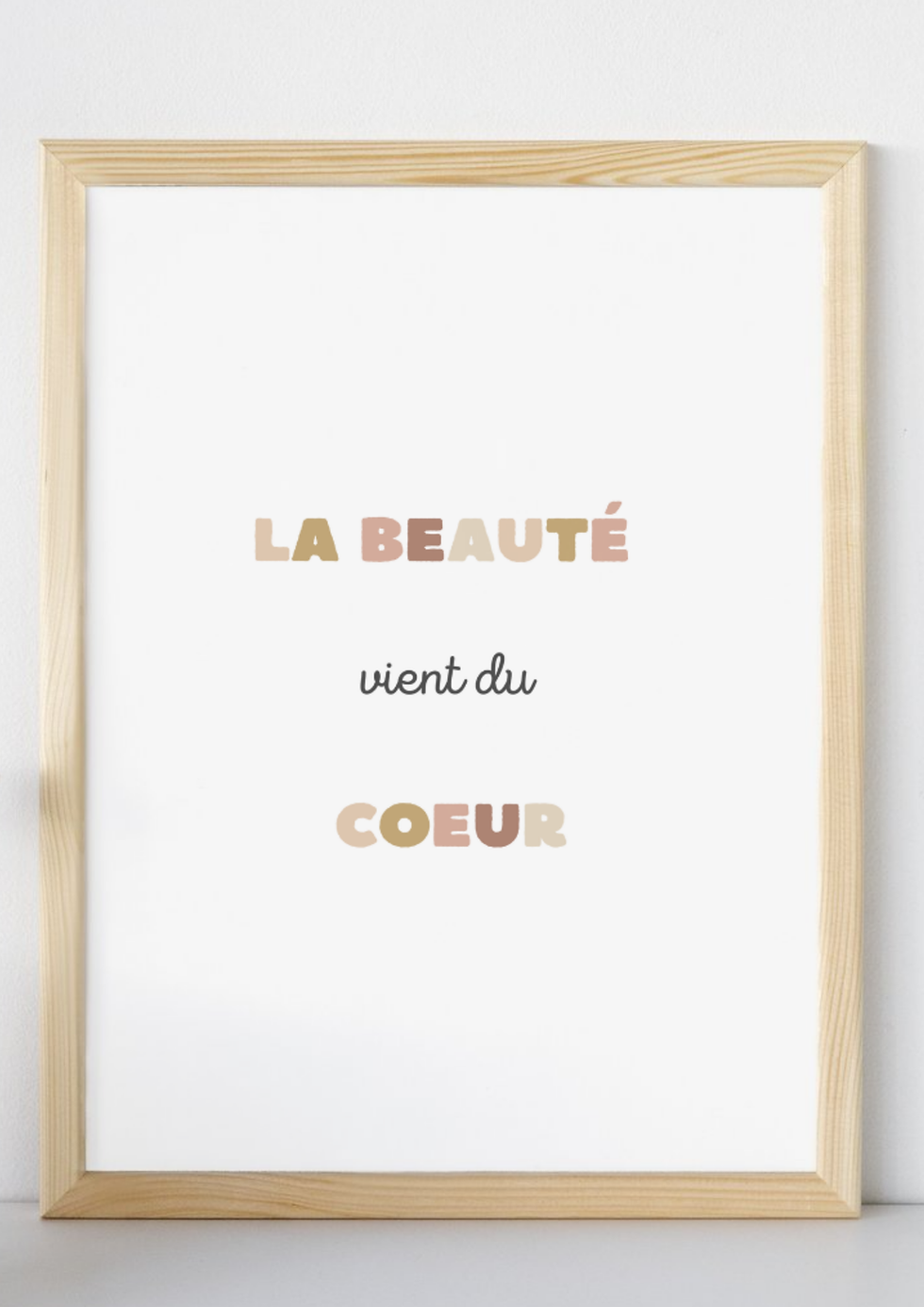 Affiche affirmation positive La beauté vient du coeur