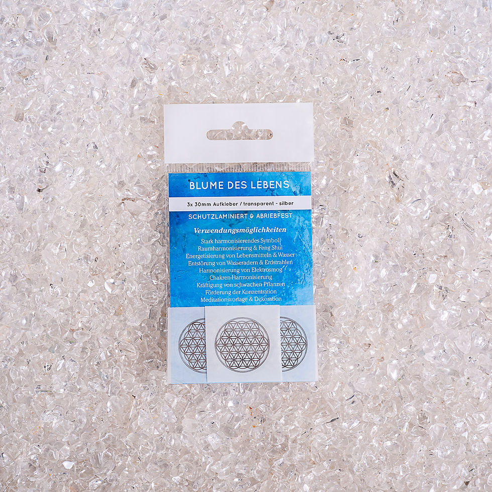 Aufkleber Blume des Lebens Silber transparent ABRIEBFEST