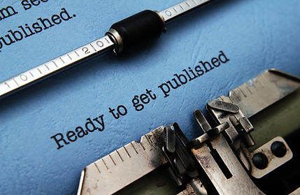 closeup that seems to be as part of a typing machine with the wording: "Ready to get published"