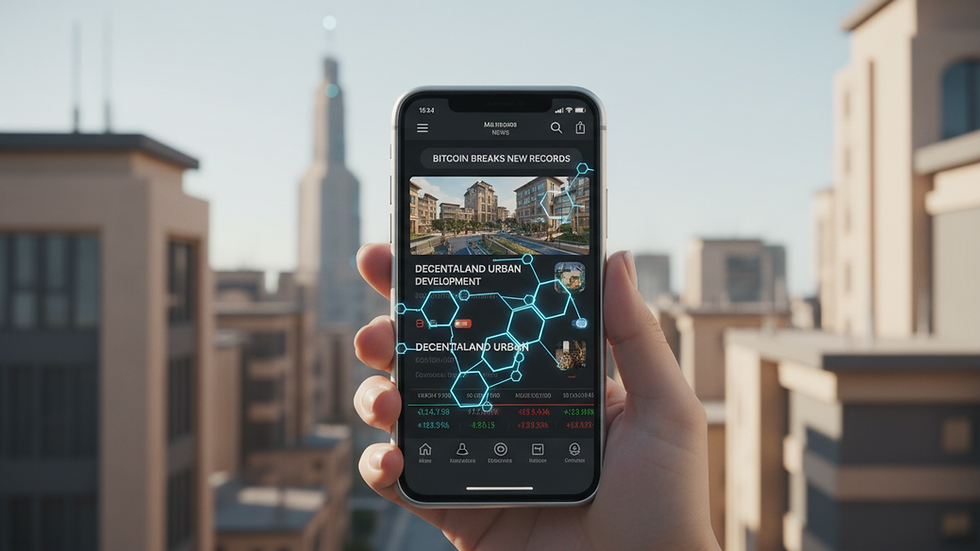 Close-up view of a smartphone displaying a cryptocurrency news app