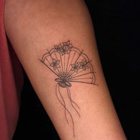 Fine line floral tattoo by Neet
