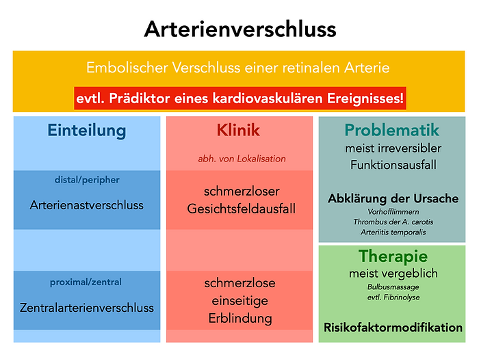 retinaler arterieller Verschluss, Zentralarterienverschluss, Übersicht, Therapie