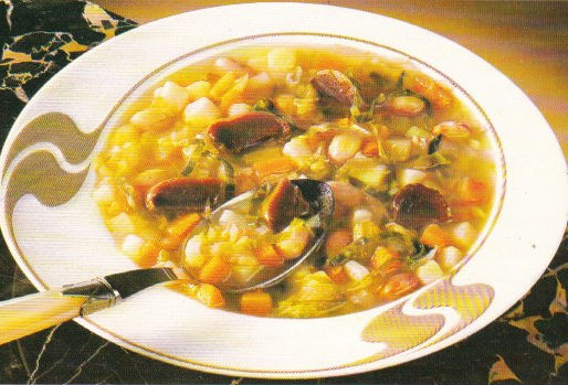 SOUPE AU CHOU ET AUX GESIERS CONFITS