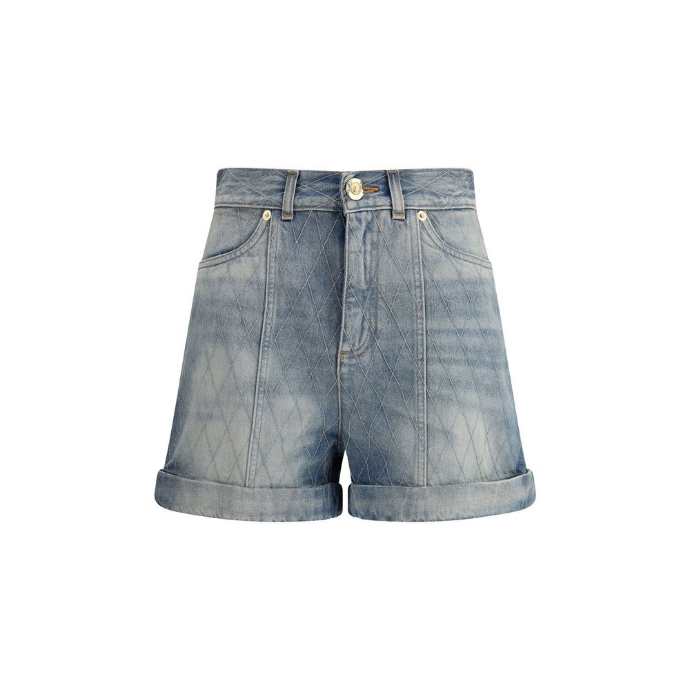 Balmain Blue Cotton Bermuda Shorts
