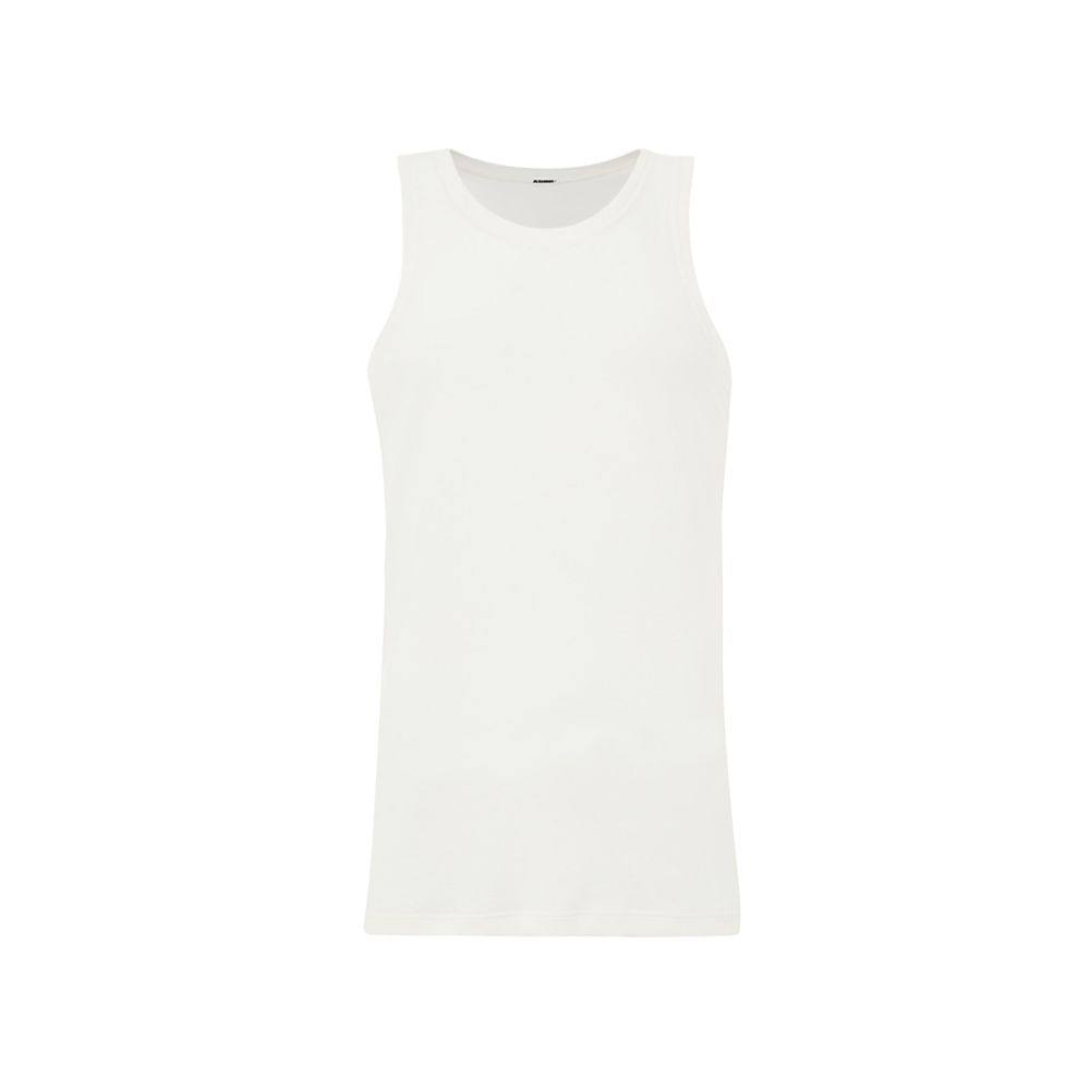 Jil Sander White Cotton Sleveless Jacket