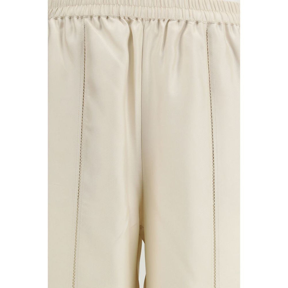 Thumbnail: Loulou De Saison Beige Silk Casual Pants