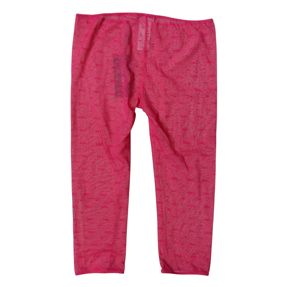 Thumbnail: Dolce & Gabbana Fuchsia Logo Lace Lingerie Cropped Tight Underwear