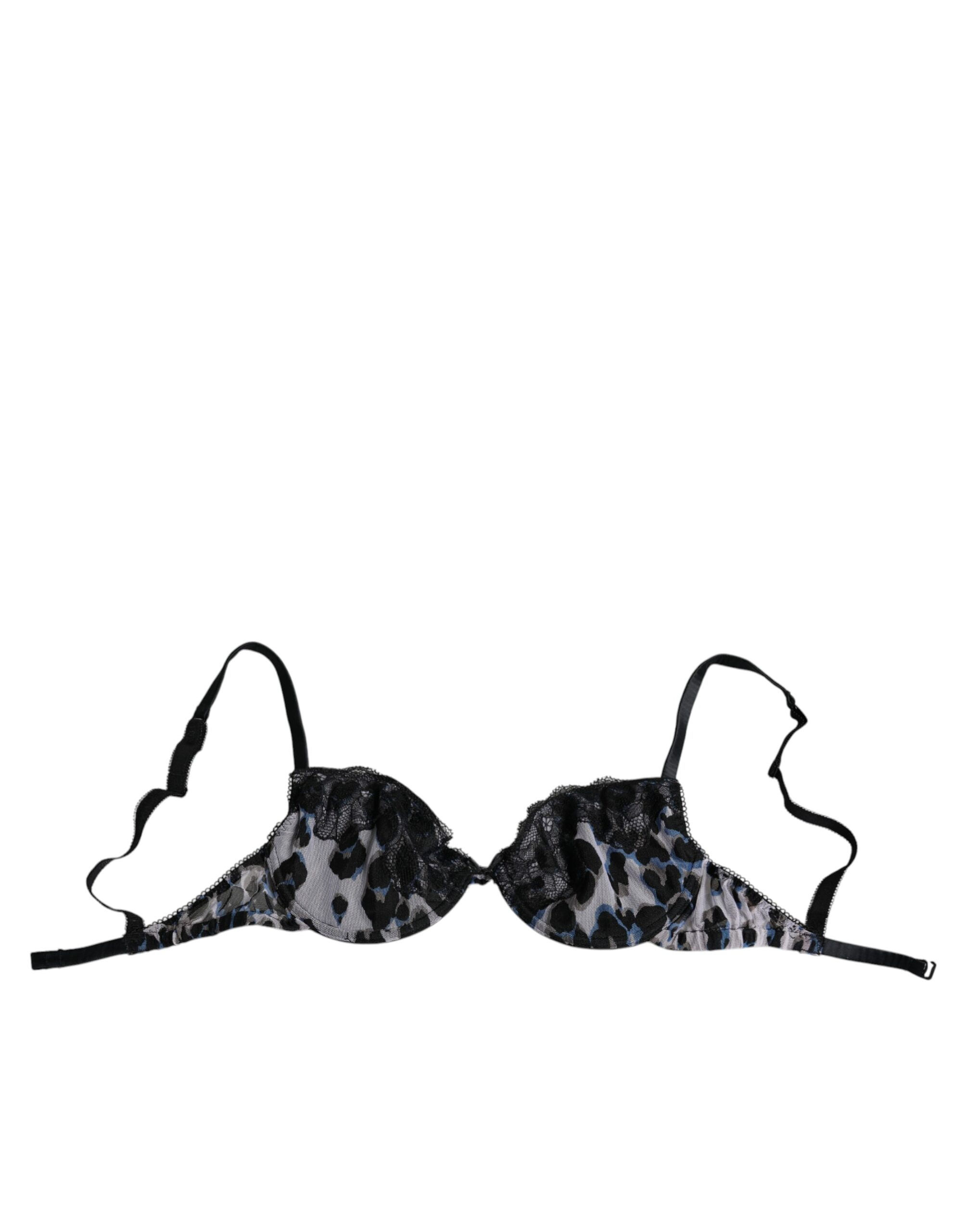 Roberto Cavalli White Leopard Push Up Reggiseno Bra Underwear