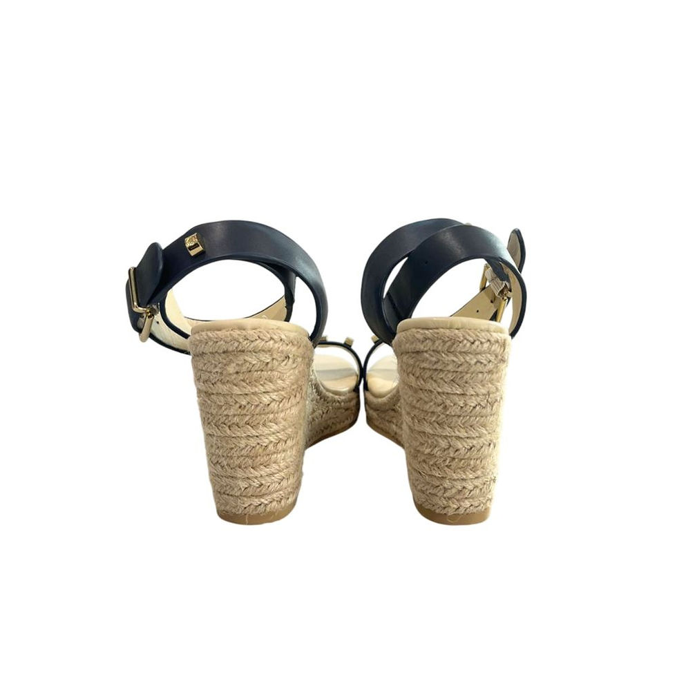 Thumbnail: Borbonese Blue Leather Women's Platform Sandal