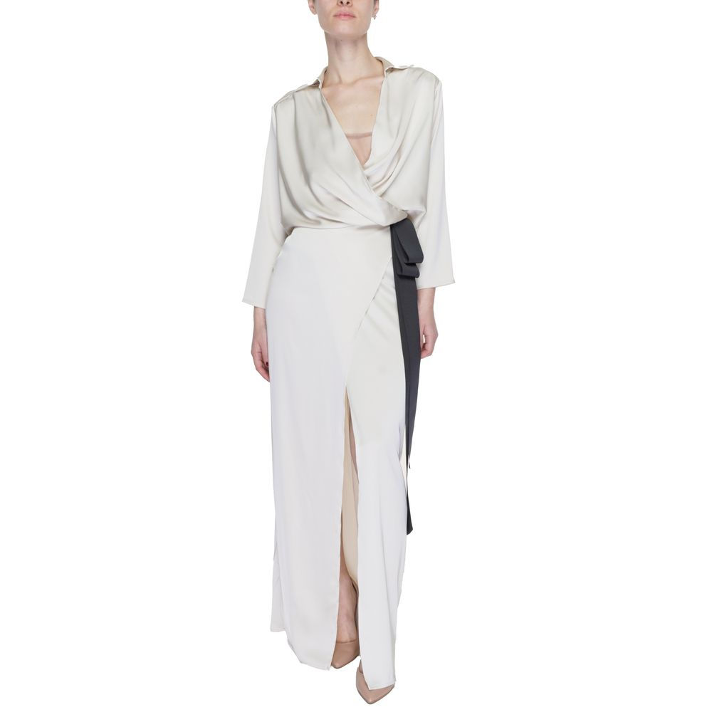Sandro Ferrone Beige Polyester Long Dress
