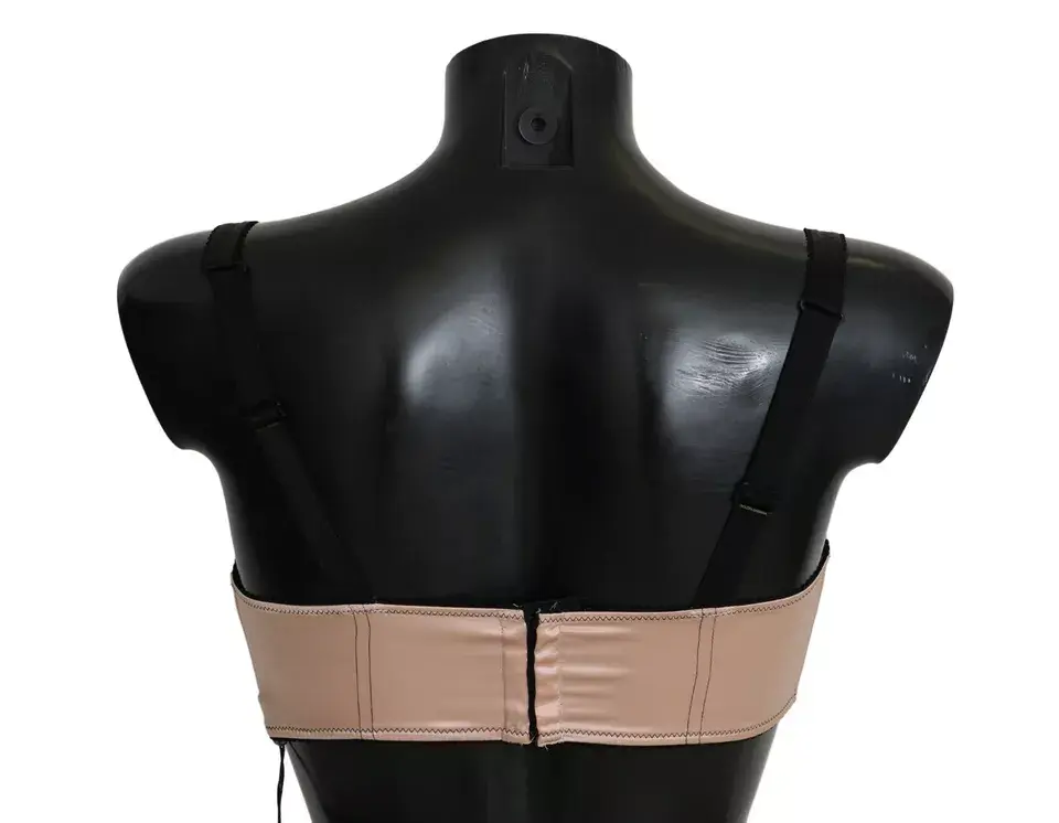 Thumbnail: Dolce & Gabbana Black Straps Pink Balconcino Bra