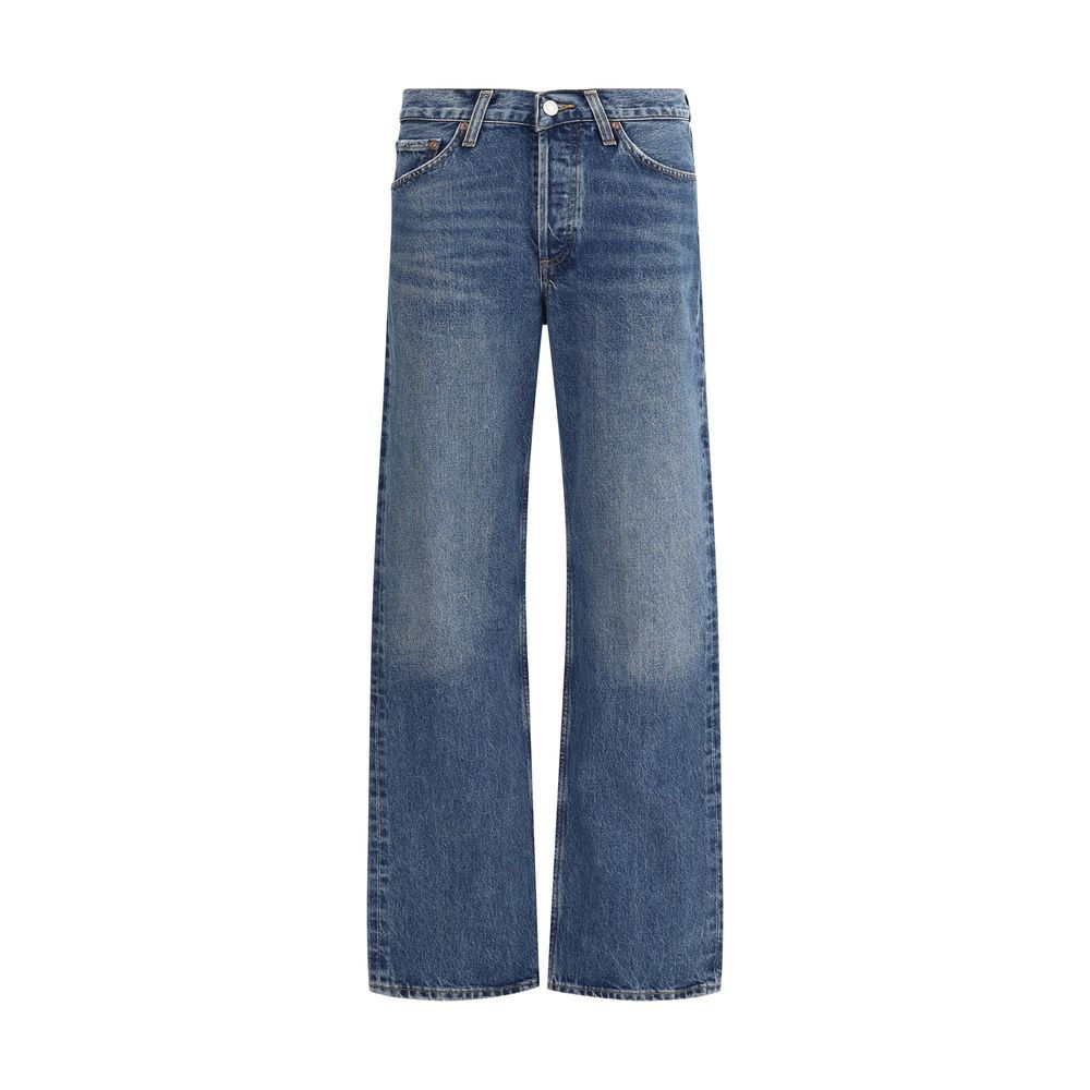 Agolde Blue Cotton Straight-Leg Jeans