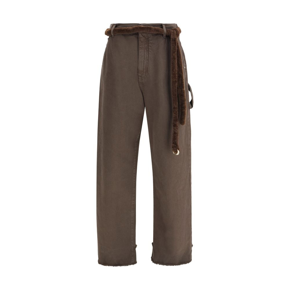 Darkpark Brown Cotton Casual Pants