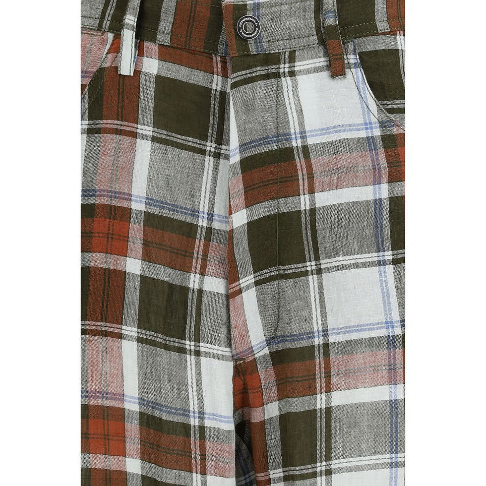 Thumbnail: MARBELL Multicolor Linen Casual Pants