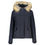 Thumbnail: Woolrich Blue Cotton Women's Jacket with Hood