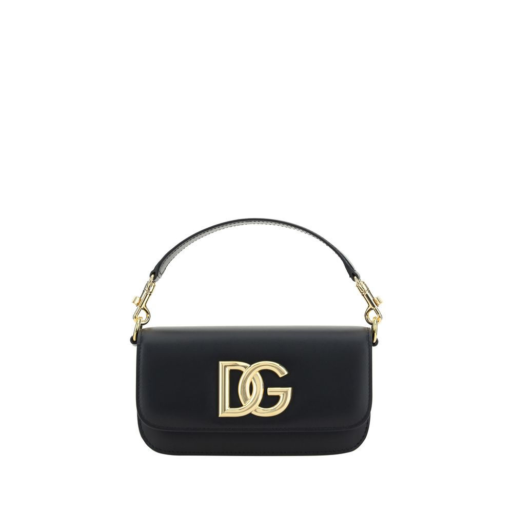 Dolce & Gabbana Black Calf Leather Bos Taurus Shoulder Bag