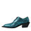 Thumbnail: Dolce & Gabbana Blue Leather Derby Block Heels Dress Shoes
