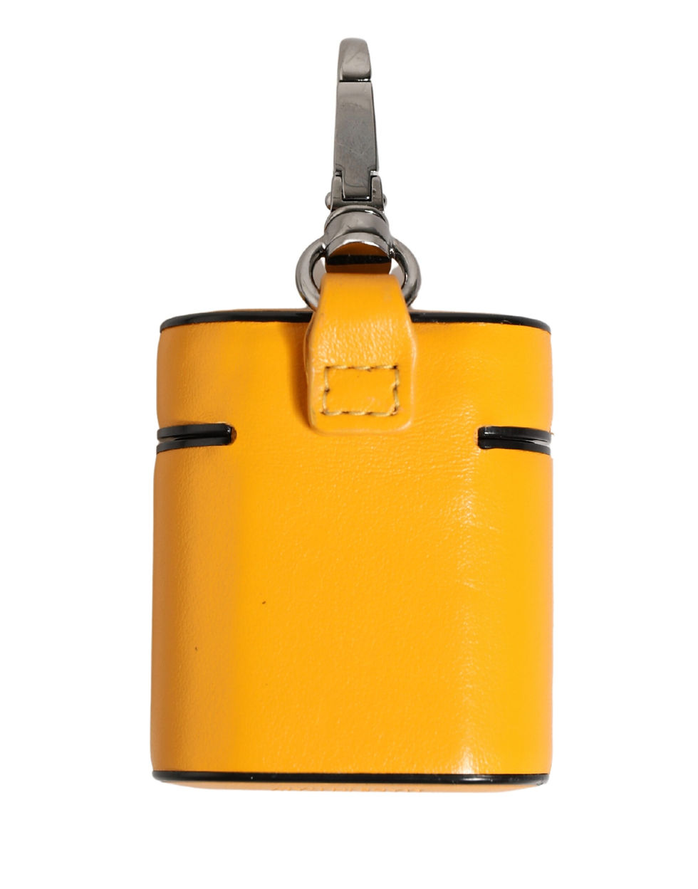 Thumbnail: Dolce & Gabbana Case Yellow Calf Leather Logo Flip Holder Strap Airpods