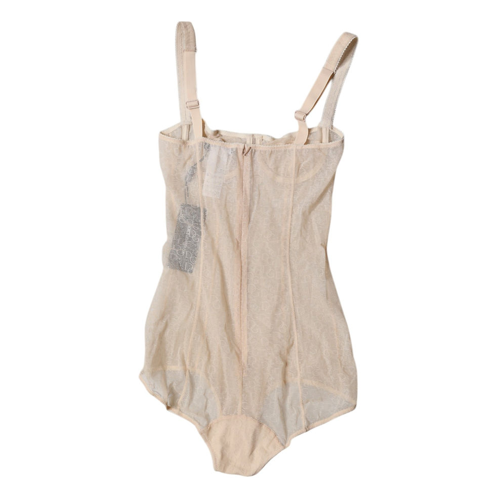 Thumbnail: Dolce & Gabbana Beige Tulle Balconette Bra Bodysuit Underwear