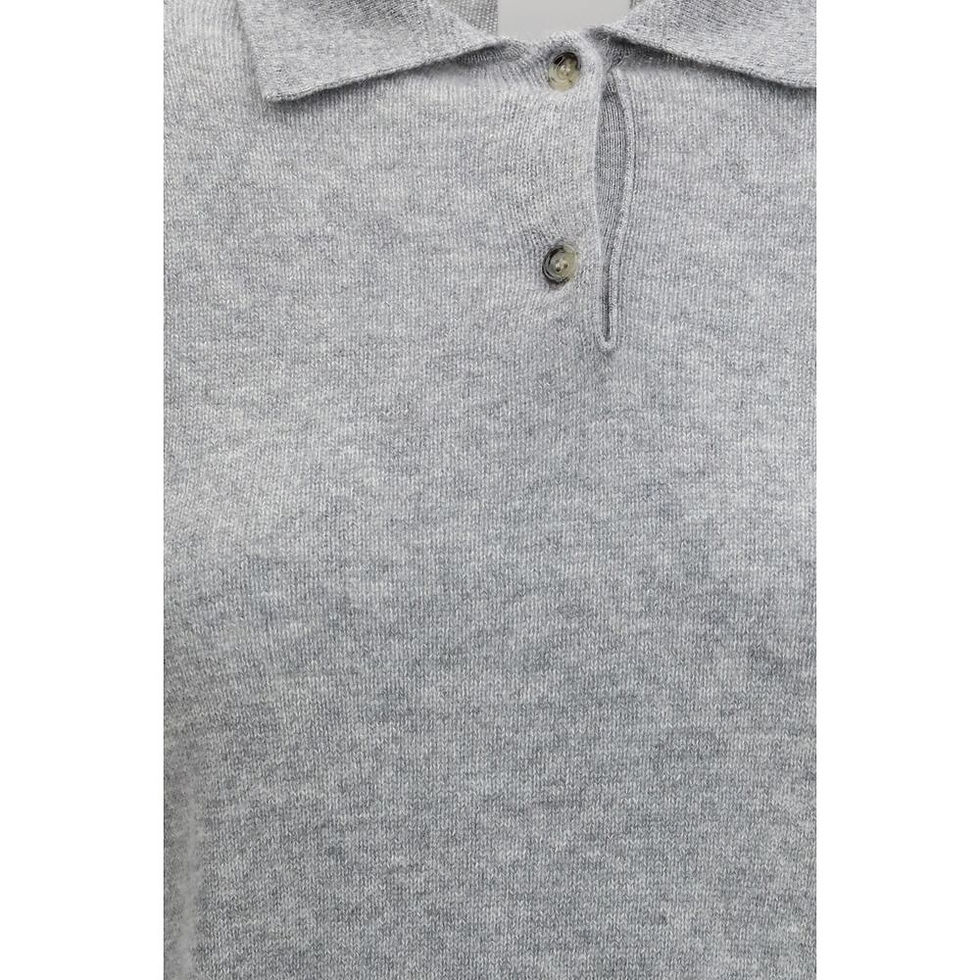 Thumbnail: Allude Gray Cashmere Shortsleeve Shirt