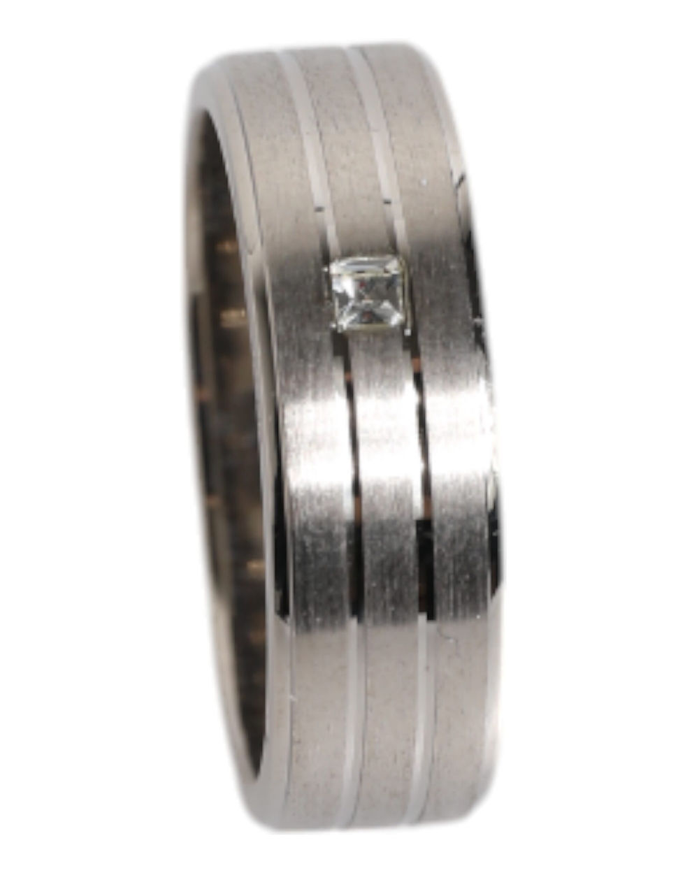 Thumbnail: Dolce & Gabbana Silver Tone Brass Clear Crystal DG Logo Ring