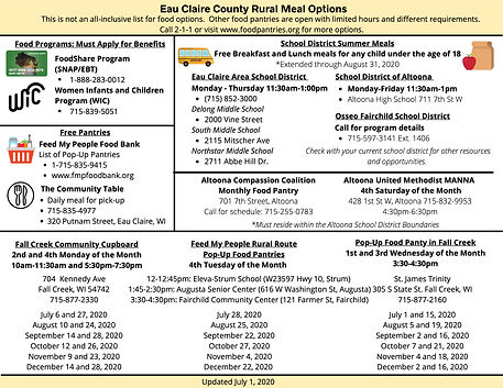 Eau Claire County Rural Meal Options