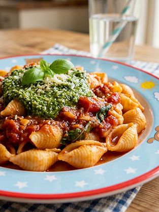 RECIPE Napoli Pasta with Celery Leaf Pesto