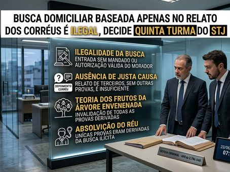 STJ Anula Condenação por Tráfico Após Considerar Ilegal Busca em Residência Sem Mandado