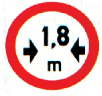 Placa R-16 – Largura Máxima Permitida