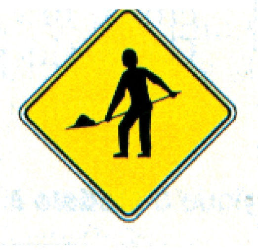 Placa A-24 Homens Trabalhando na Pista
