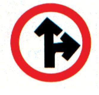 Placa R-25d – Siga em Frente ou Vire à Direita