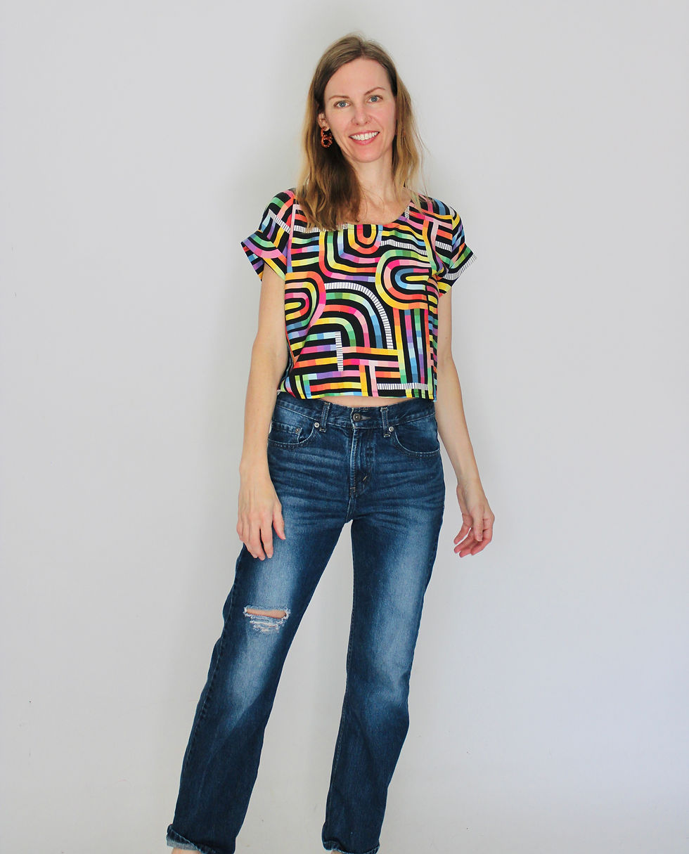 Thumbnail: Boxy Fit Shirt in Rambling Rainbow Print