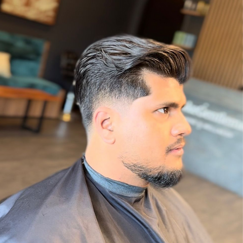 Men's mid taper fade hair cut