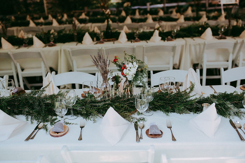 Thumbnail: Table setting for wedding with lavender
