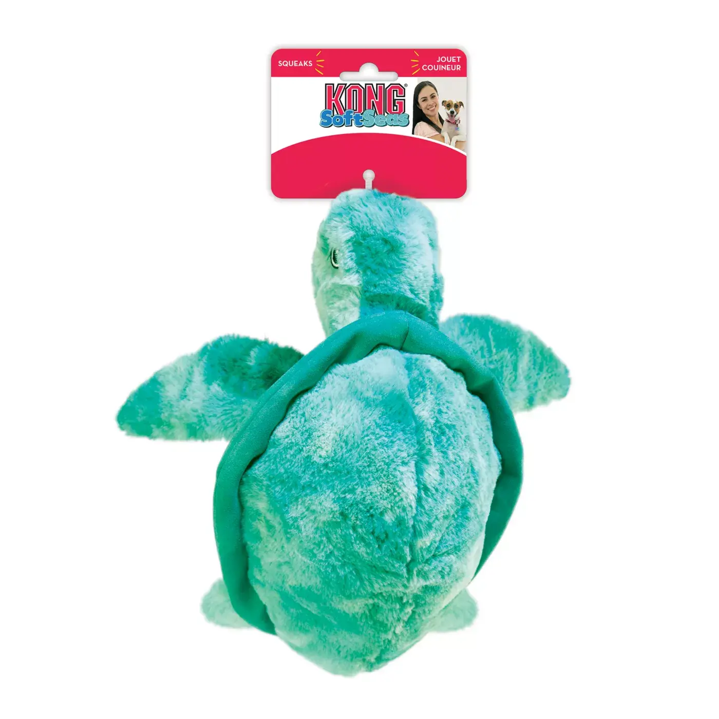 Kong SoftSeas Squeaker Crinkle Plush Turtle Dog Toy