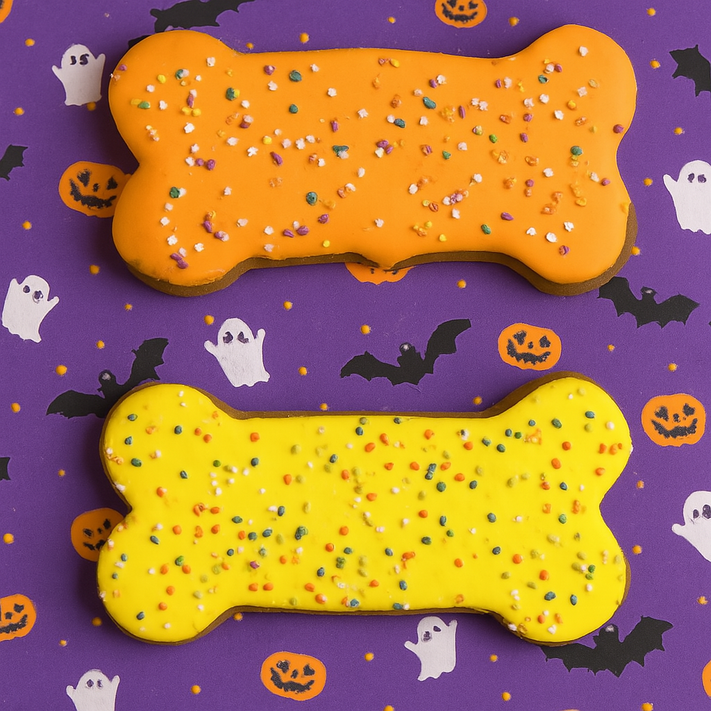 Halloween Dog Bone Treat with Sprinkles