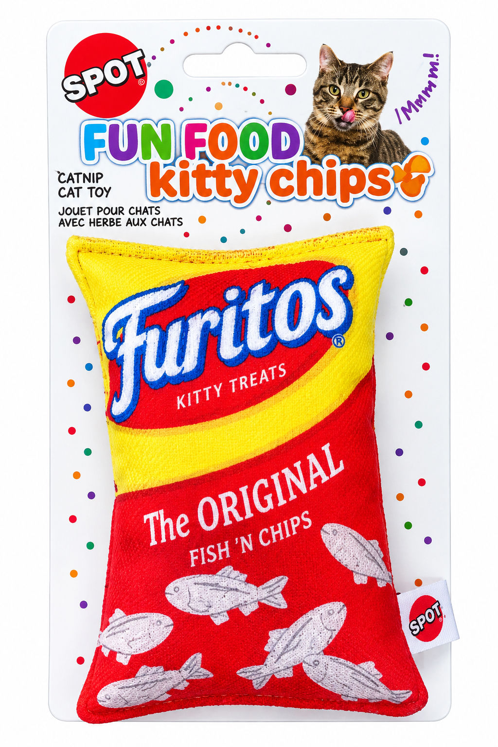 SPOT “Furitos Kitties The Original Fish ‘N Chips” Fun Food Catnip Cat Toy