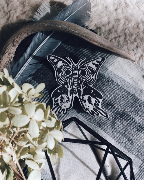 butterfly winter scene sticker