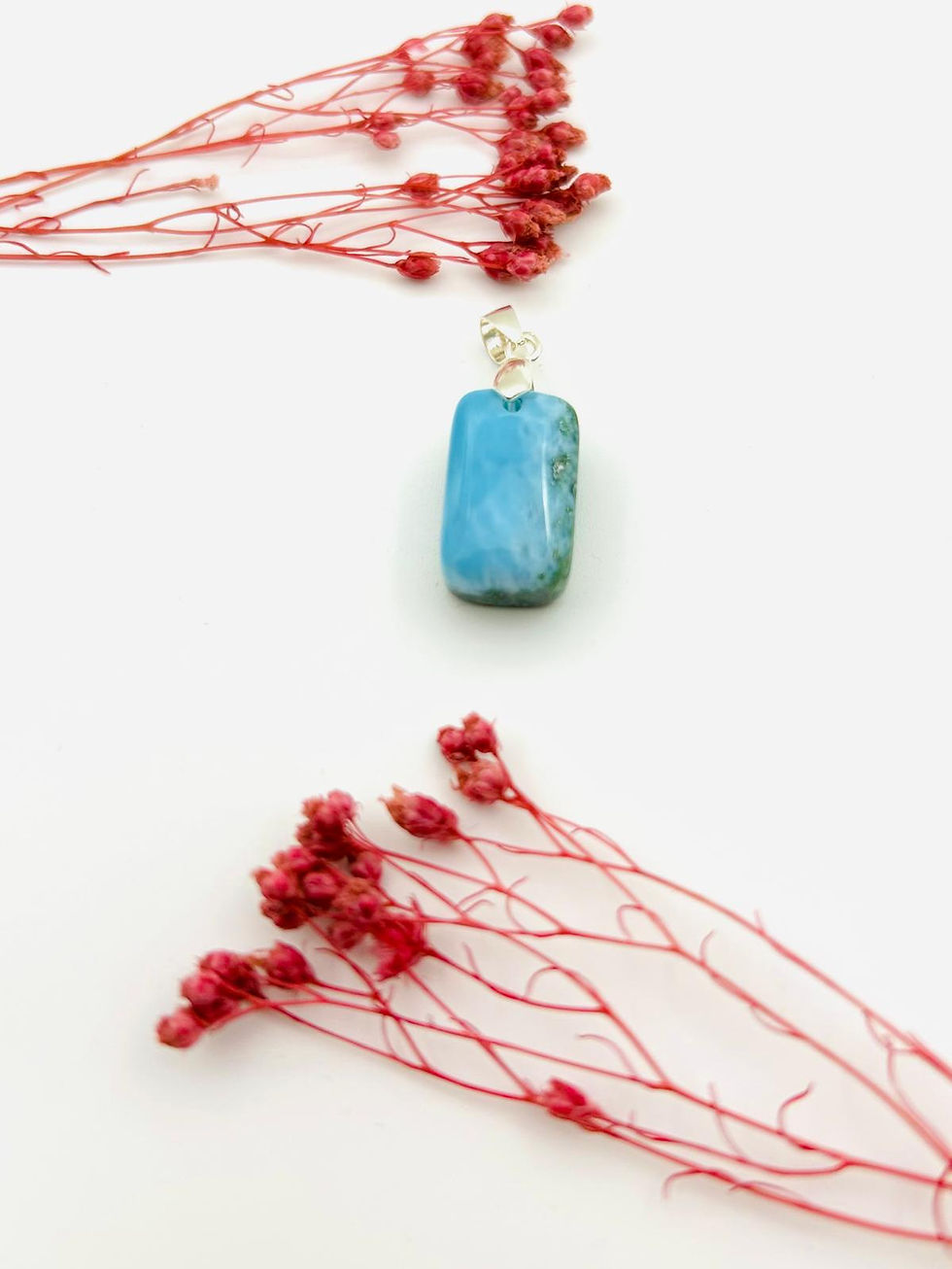 Miniatura: Colgante larimar plata