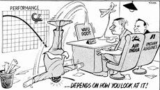 An old, blurry cartoon depicting Vayudoot's condition with a splash of humour Picture via India Today